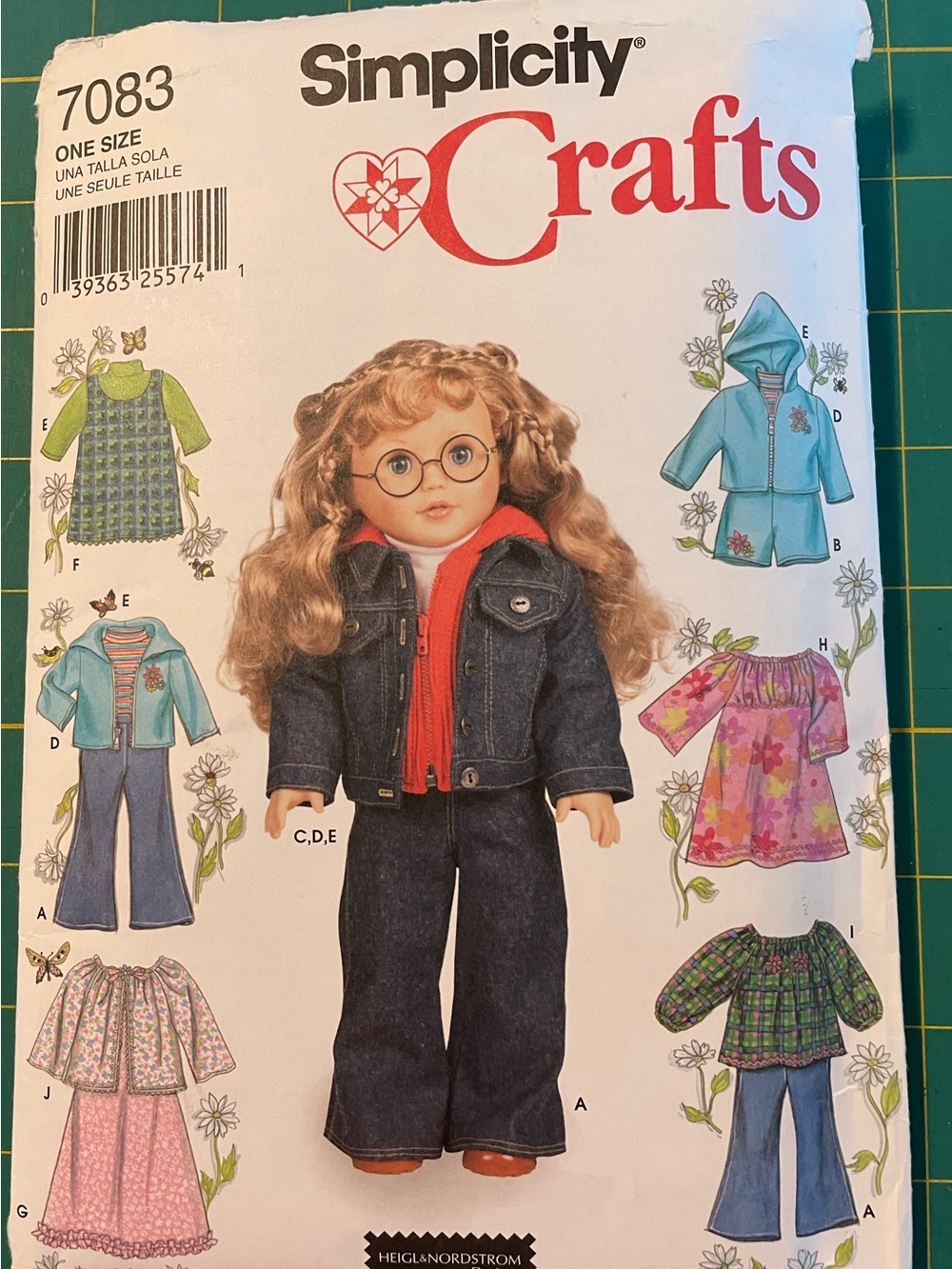 Simplicity Crafts 7083 18” Doll Outfit Pattern - Jacket & Pants, Jumper, Dress